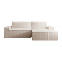 SCHLAFSOFA - 4 Personen - samt - beige Amelia - Beige, Textil (267/85/167cm) - Vente-Unique
