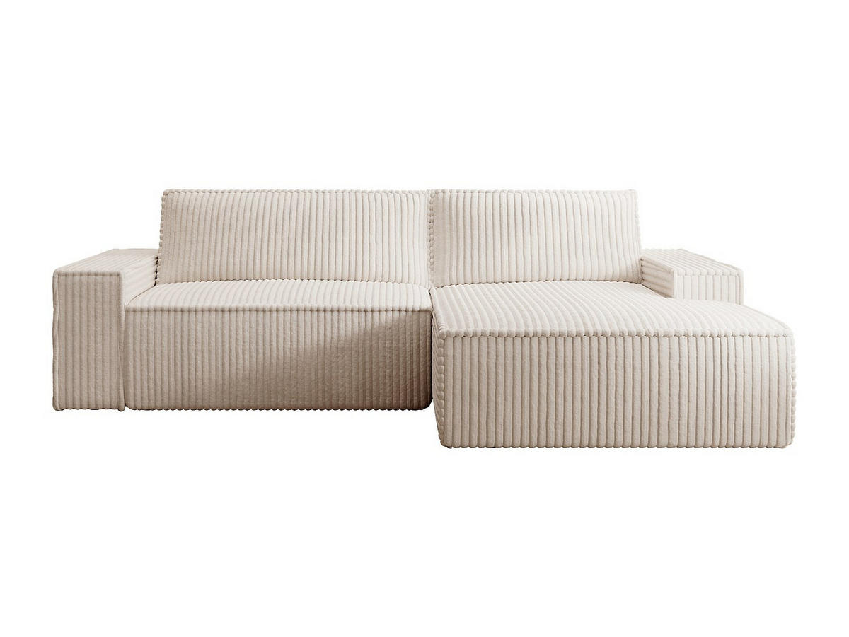 SCHLAFSOFA - 4 Personen-Sitzer - Samt, Stoff - Beige - - Beige, Textil (267/85/167cm) - Vente-Unique