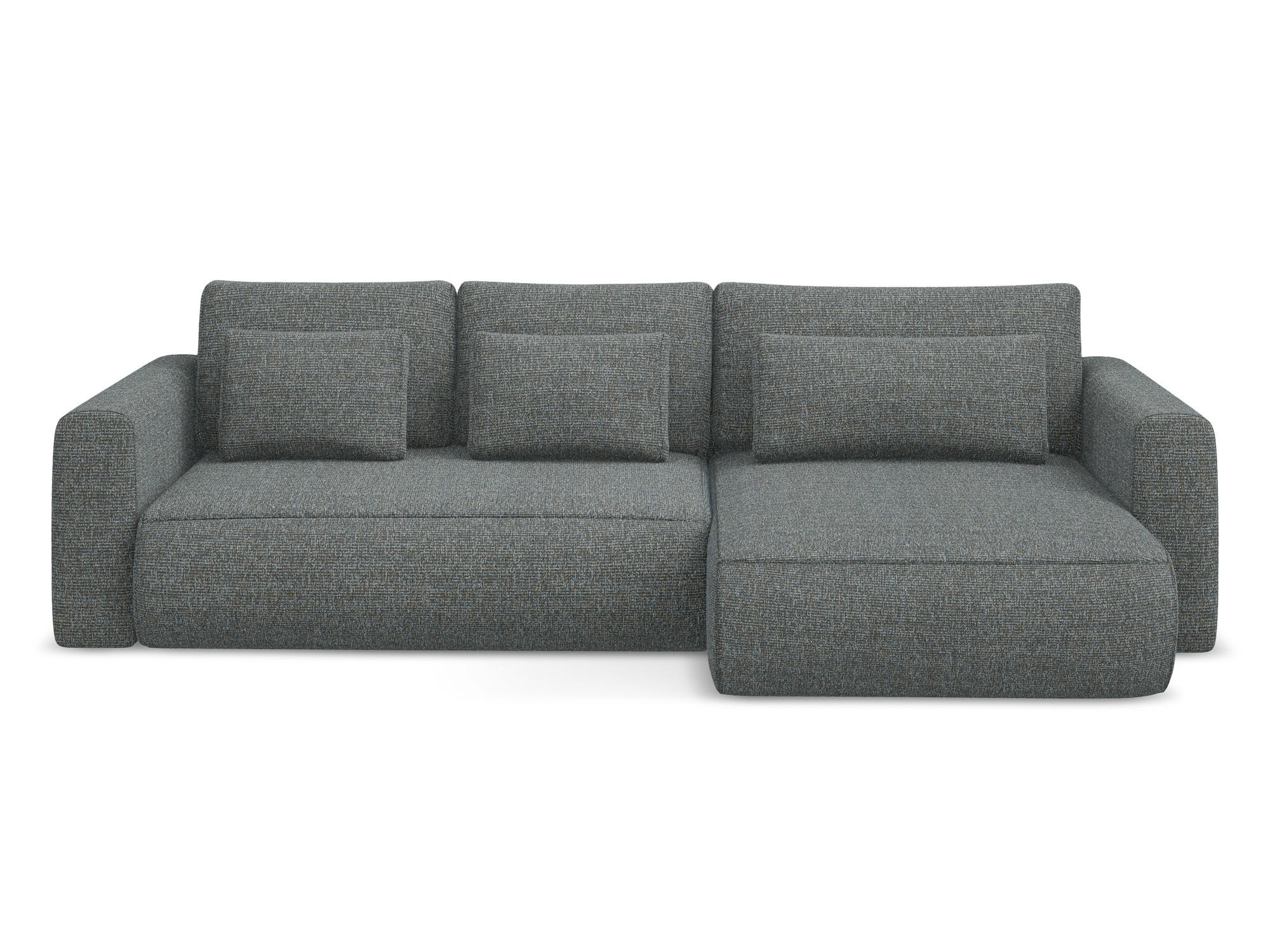 ECKSOFA mit Schlaffunktion Strukturstoff Stoff Grau - Dunkelgrau/Schwarz, Kunststoff/Textil (278/149cm) - Makamii