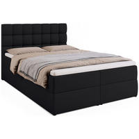 BOXBETT Dakota mit Topper 140/200 Schwarz - Schwarz, Textil (140/200cm) - Bromarkt