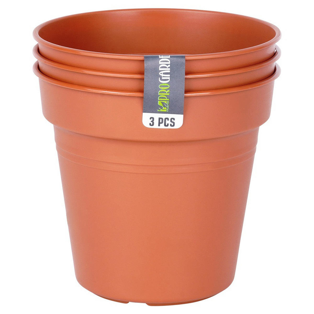 GARTENTOPF-SET Kunststoff 3 Stk. 13 cm Terracotta - Terracotta, Kunststoff (12cm) - ProGarden