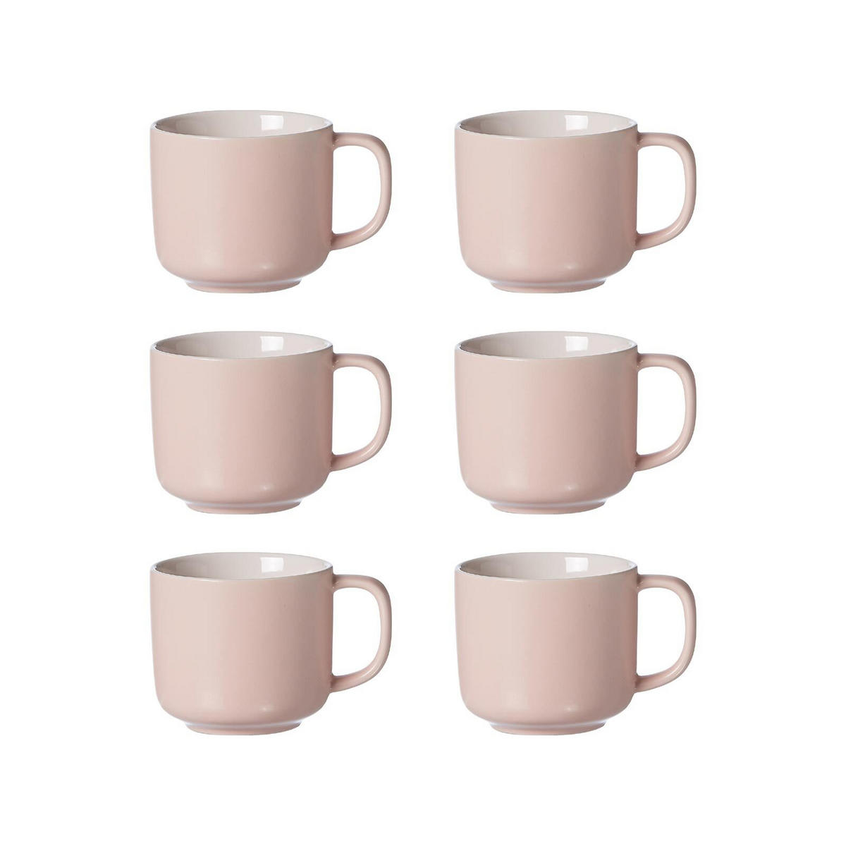 KAFFEETASSEN Jasper Rosa 240 ml 6er Set - Rosa, Keramik (0.24L) - Ritzenhoff Breker