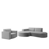 SOFASET Palma Ecksofa Sessel Ascot - Taupe, Holzwerkstoff/Textil (236/78/165cm) - Fun Möbel