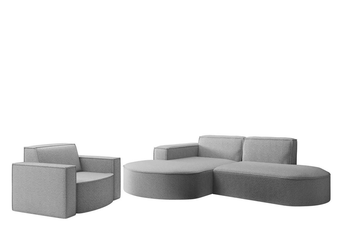 SOFASET Palma Ecksofa Sessel Ascot - Taupe, Holzwerkstoff/Textil (236/78/165cm) - Fun Möbel