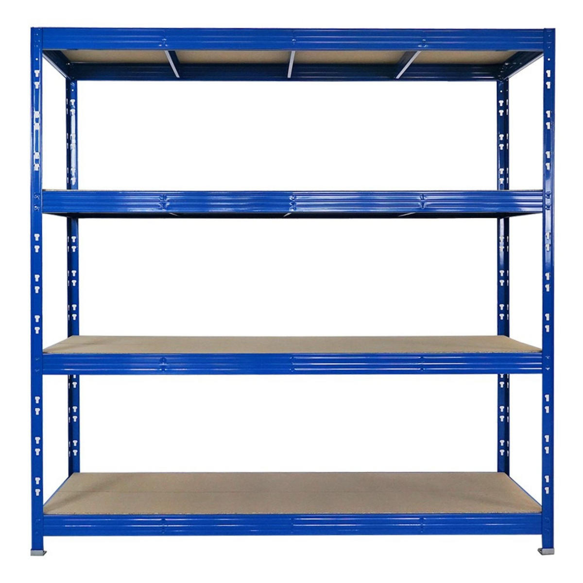 SCHWERLASTREGAL Rhino 2er-Set 200x200x60 cm 4 Spanplatten-Ebenen 8mm Fachlast 500 kg Blau - Blau, Metall (400/200/60cm) - PROREGAL