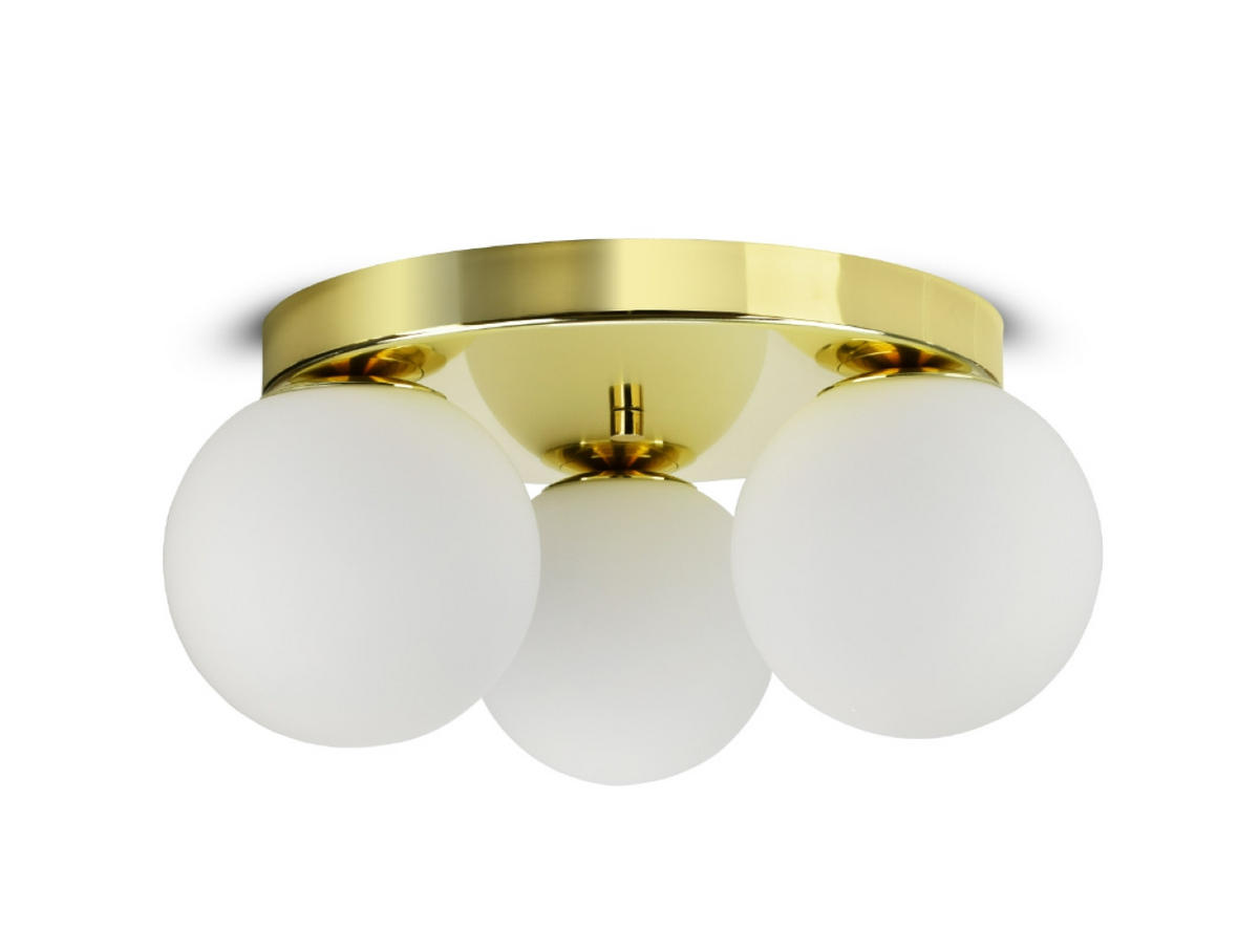 DECKENLEUCHTE GOLDGLAS - Goldfarben/Weiß, Glas/Metall (36/36/16cm) - kiki design