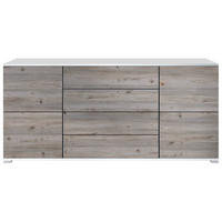 SIDEBOARD Rova Eiche Nordic - Silbereichenfarben, Holzwerkstoff (166.5/75.5/35cm) - Vladon