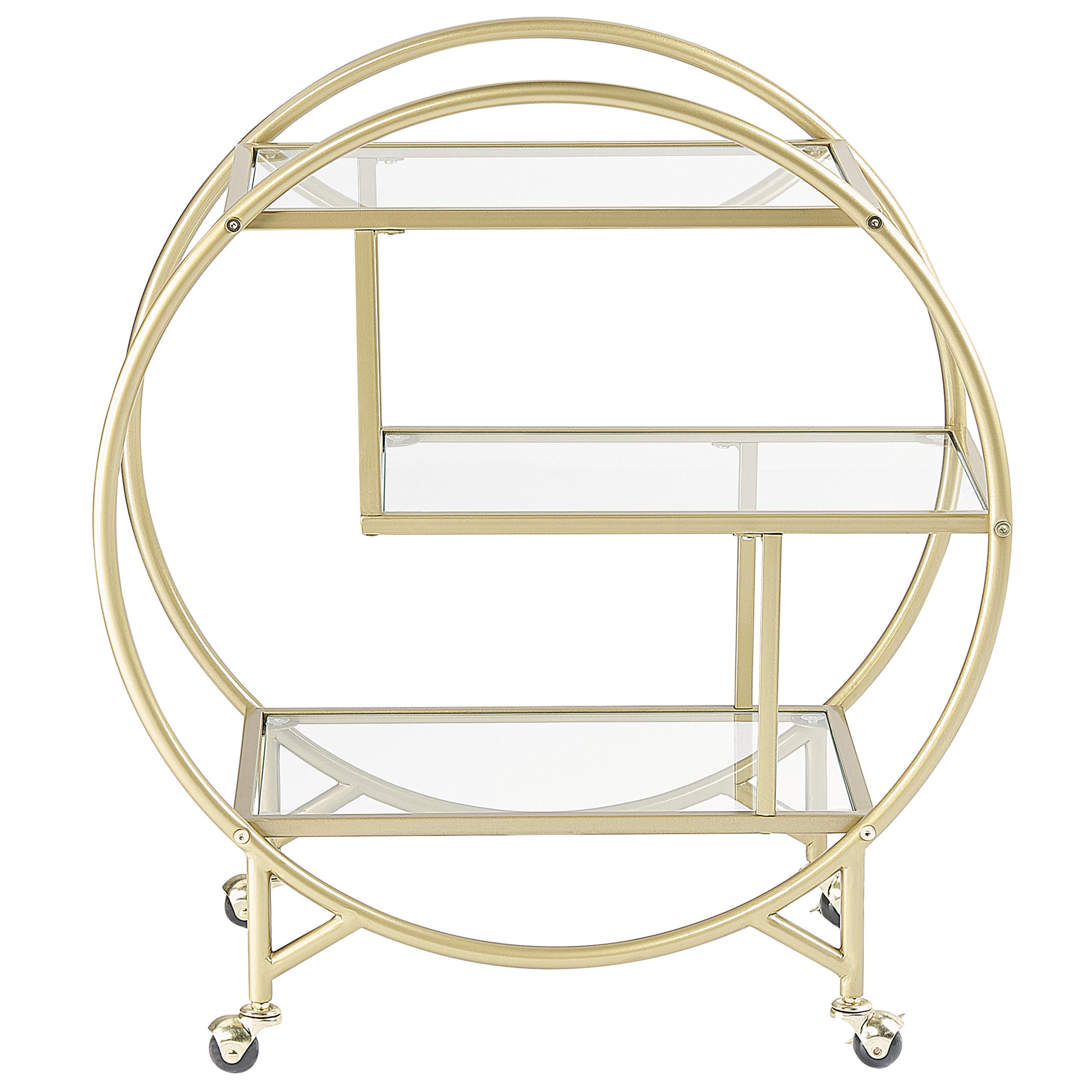 SERVIERWAGEN Gold Colton - Transparent/Goldfarben, Metall (38/79/70cm) - Beliani