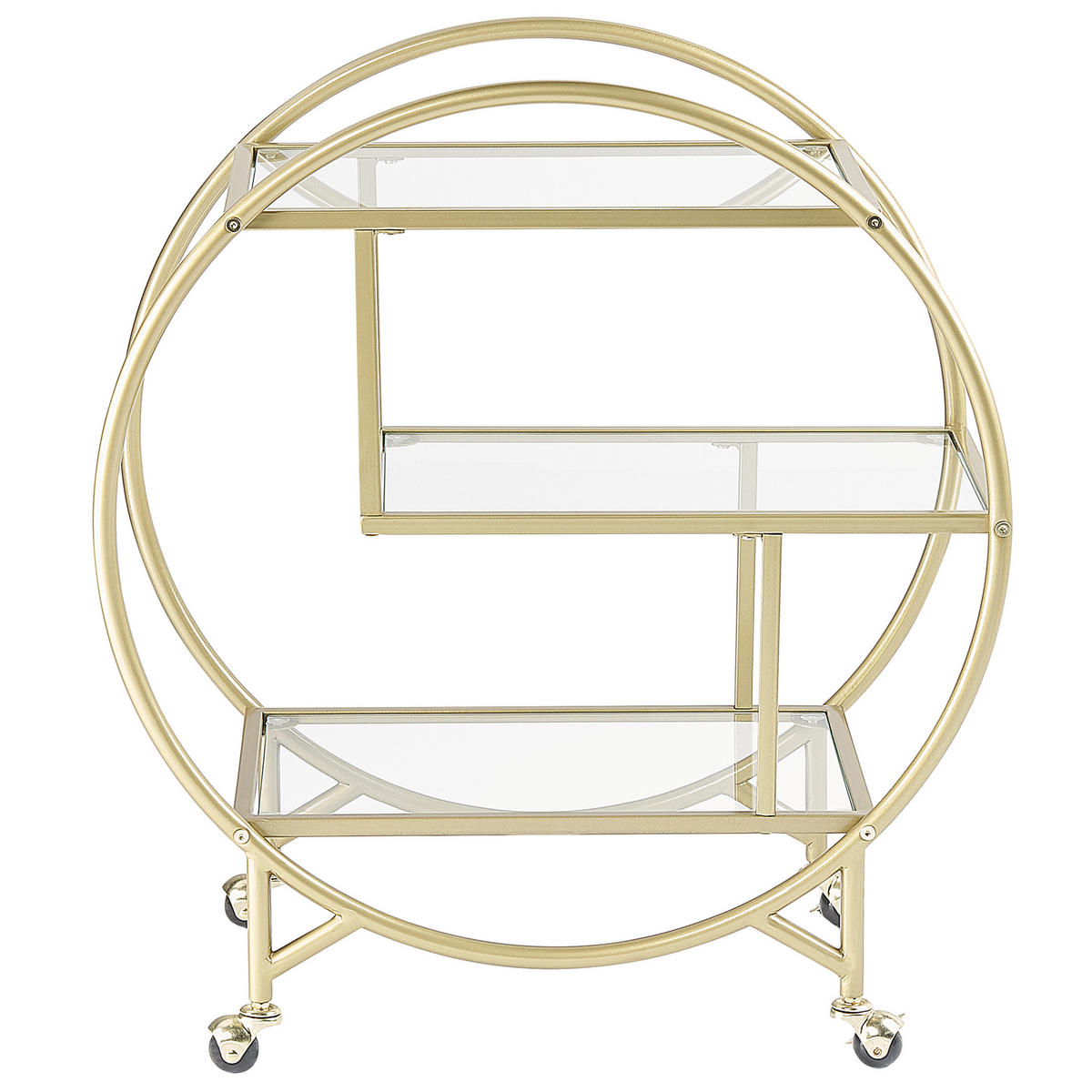 SERVIERWAGEN Gold Colton - Transparent/Goldfarben, Metall (38/79/70cm) - Beliani