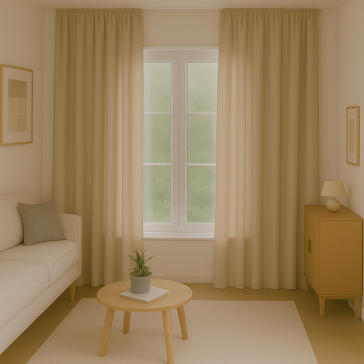 GARDINE Universalband "blickdicht" 2er Pack Beige 140x175 cm - Beige, Textil (140/175cm) - Bestlivings
