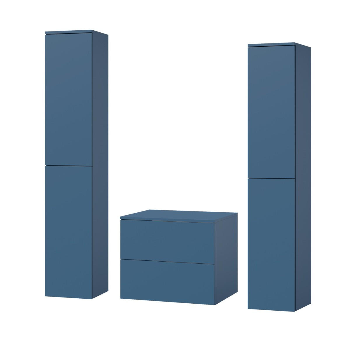 mzm24 Badmöbel-Set Dunkelblau 140x160x45 cm