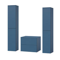 BADMÖBEL-SET Color Meeresblau 3-Teilig (2S 60 + 2D 160 X2) - Dunkelblau, Holzwerkstoff (140/160/45cm) - mzm24