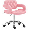 DREHSTUHL Lederlook pink - Chromfarben/Pink, Textil/Metall (62/78/55cm) - CLP