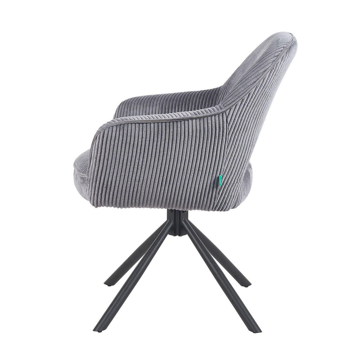 DREHSTUHL Mika-Ben - Schwarz/Grau, Textil/Metall (60/87/65cm) - DUBI Möbel