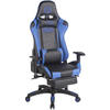 BÜROSTUHL Racing Turbine mit Fußablage, Schwarz/Blau - Blau, Kunststoff/Textil (67/142/58cm) - TPFLiving