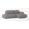 ECKSOFA NUVIRA R-S Grau Geflochtener Stoff mit Schlaffunktion - Grau, Holz (274/165cm) - MASSENO