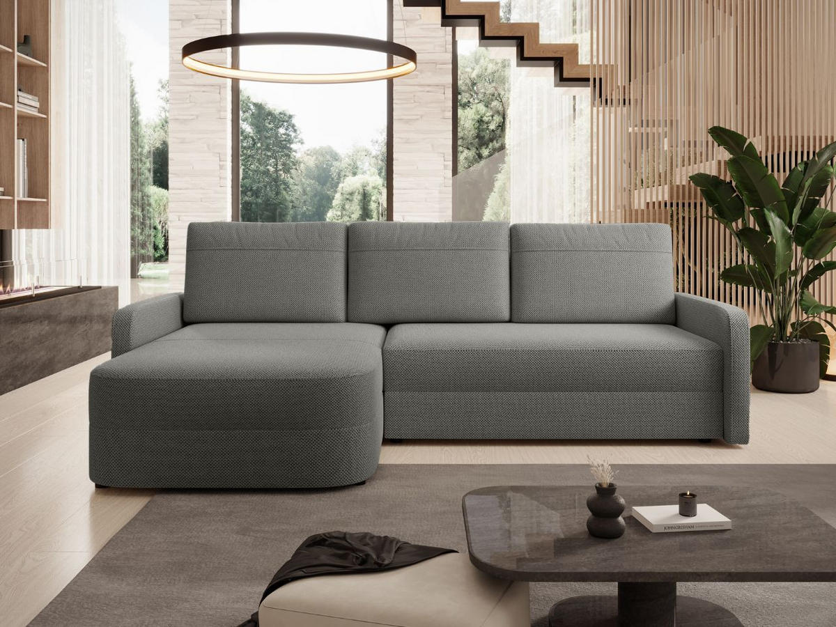 ECKSOFA Arvento Grau - Schwarz/Grau, Holz/Kunststoff (250/170cm) - Graingold