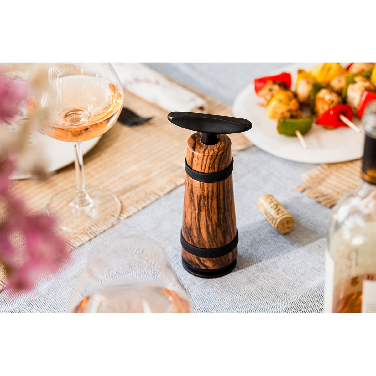 KORKENZIEHER Barrel Walnussholz - Braun, Holz (6cm) - PEUGEOT