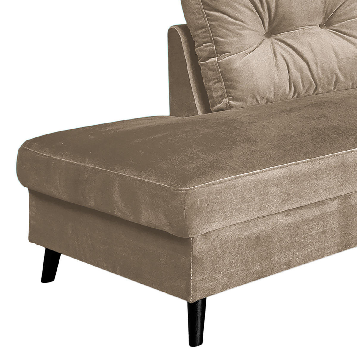 WOHNLANDSCHAFT mit Longchair - Schwarz/Cappuccino, Buchenholz/Textil (297/90/200cm) - home24