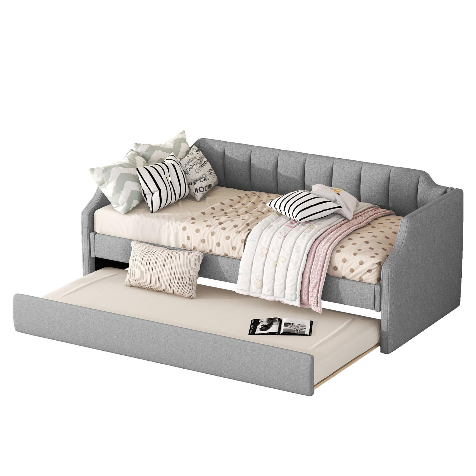DAYBETT 90x200 Rollbett grau - Grau, Textil (90/200cm) - LEBENLANG