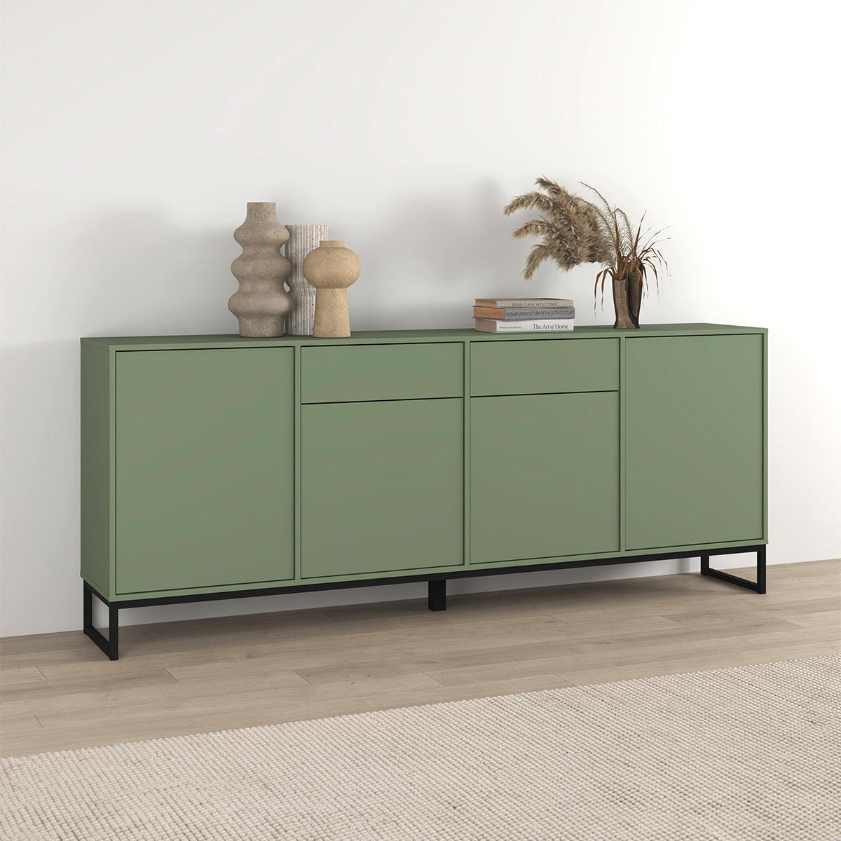 SIDEBOARD Loa Grün - Grün, Holzwerkstoff (208.5/83.5/36.5cm) - Petits-meubles