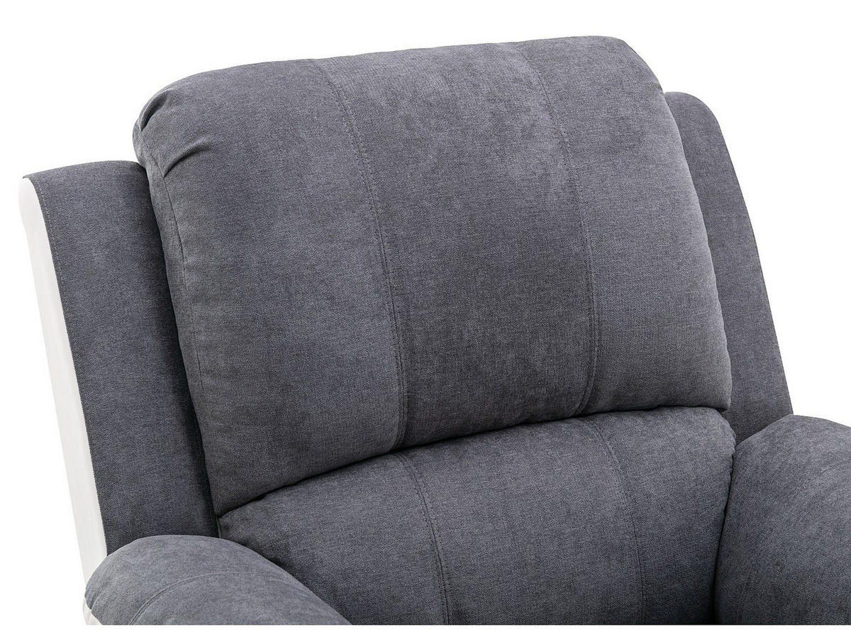 RELAXSESSEL - 1 Person - stoff - grau, weiß Brody - Weiß/Grau, Kunststoff/Textil (87/99/98cm) - Vente-Unique