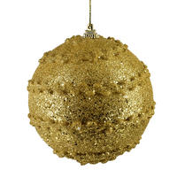 CHRISTBAUMKUGEL Santa Lila Styropor - Goldfarben, Kunststoff (10/10/10cm) - Mondex