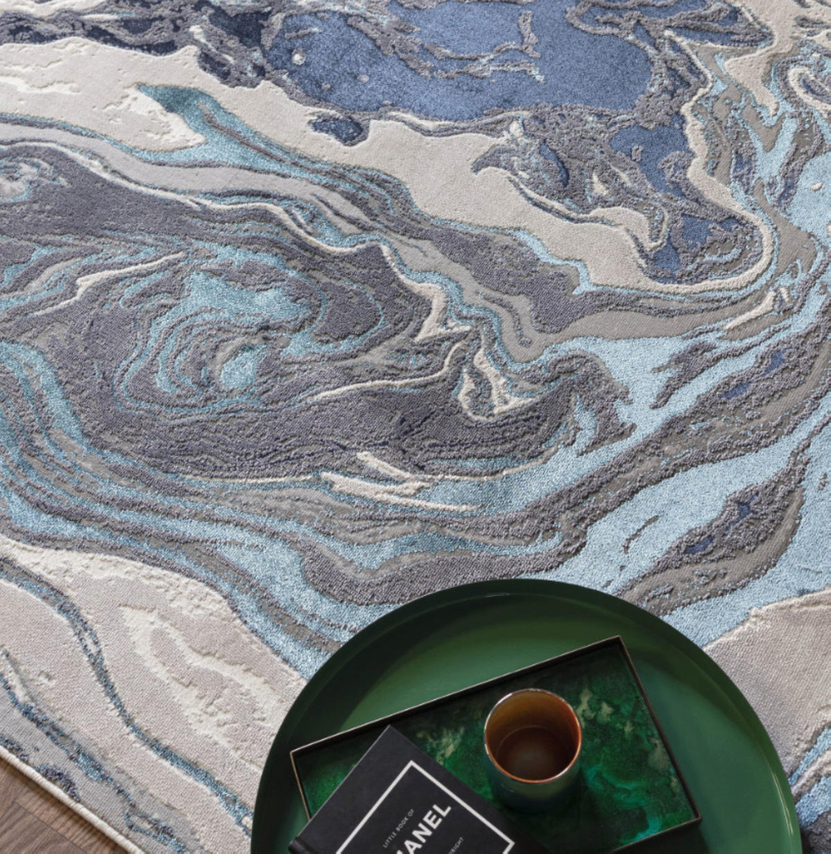 TEPPICH modern Wohn-/Schlafzimmer OCEAN Blau 120 x 170 cm - Blau, Textil (120/170cm) - Novatrend