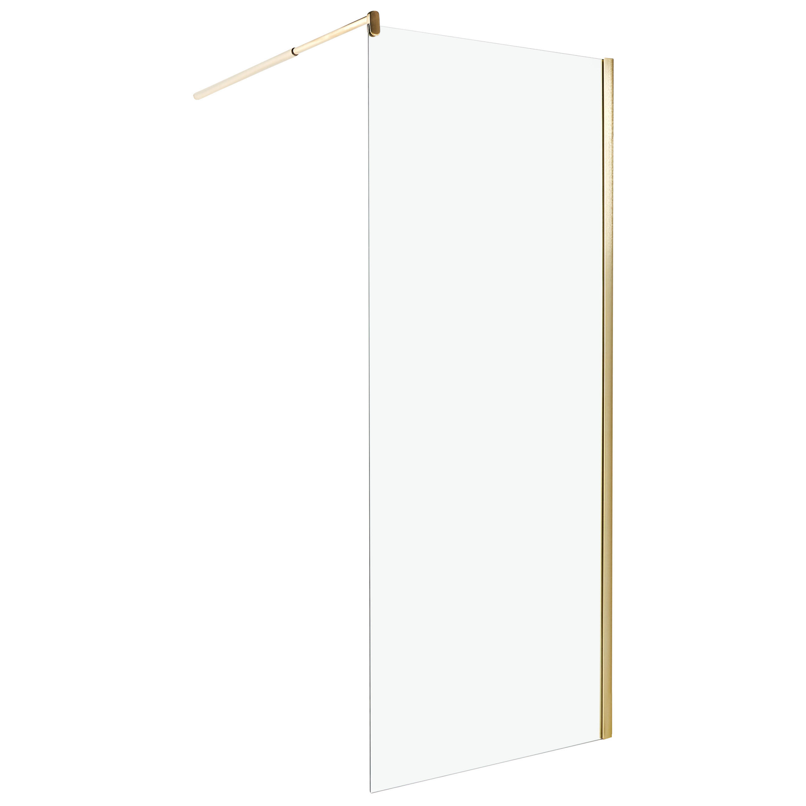 DUSCHWAND 80/190 cm Gold Ahaus - Transparent/Goldfarben, Glas (80/190cm) - Beliani