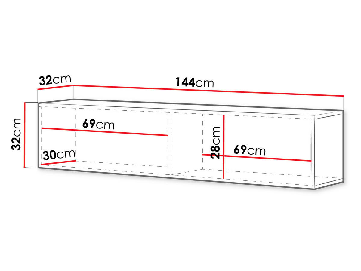 TV-LOWBOARD Govi 140 mit Beleuchtung - Kaschmir, Holzwerkstoff (144/32/32cm) - MIRJAN24
