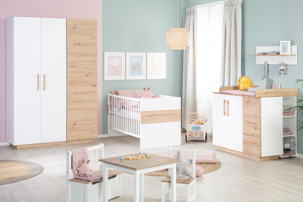 BABYZIMMER-SET Lion, 2-teilig - Multicolor/Eiche Artisan, Holz/Holzwerkstoff (76/82/144cm) - Roba
