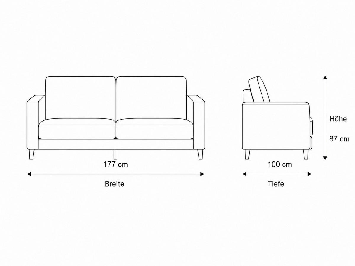 SITZGARNITUR Salta, Anthrazit Stellvariante 3+3+1 - Anthrazit, Holzwerkstoff/Kunststoff (220/87/90cm)