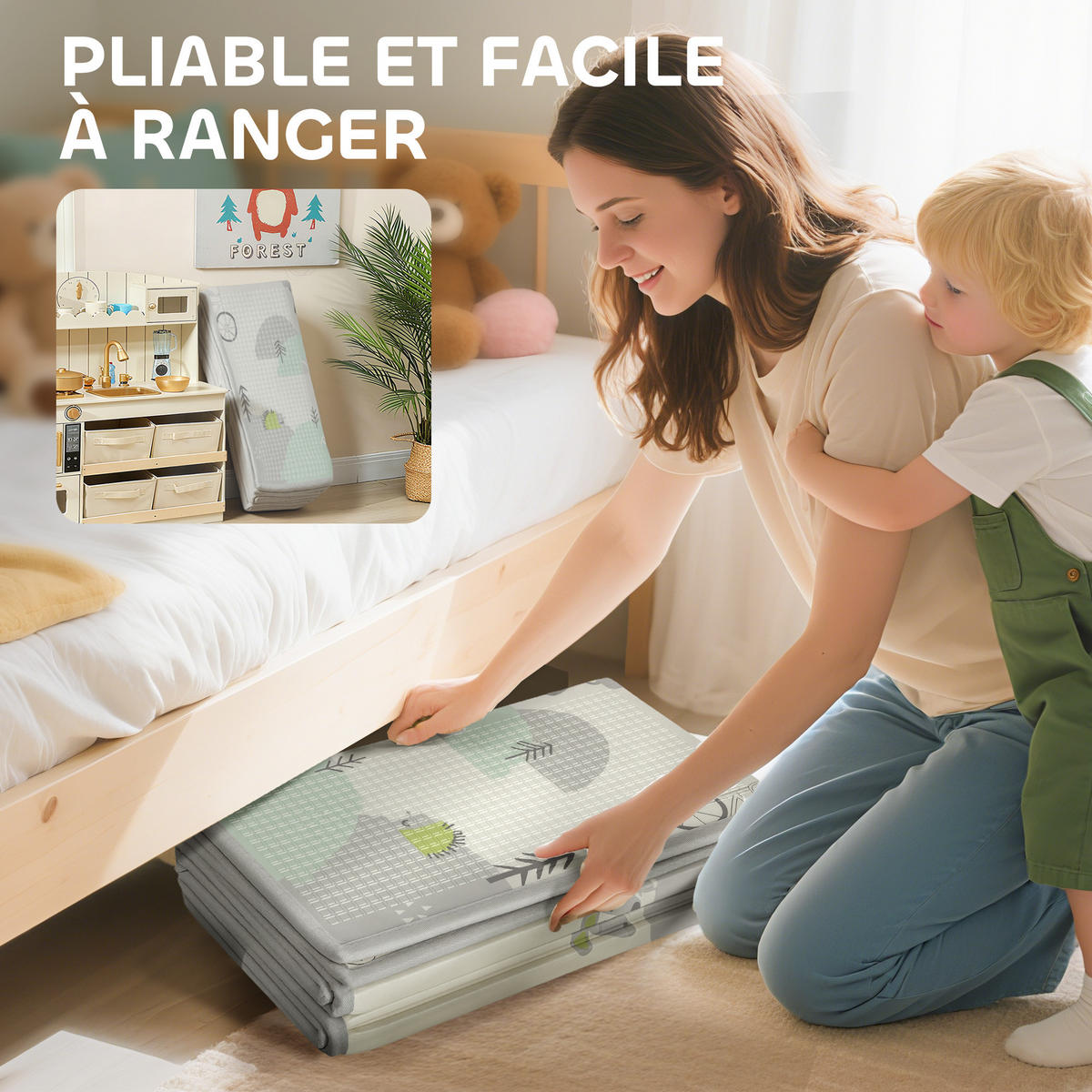 SPIELMATTE DE-18921 faltbar, reversibel, 200x150 cm Multicolor - Multicolor, Kunststoff (150/200cm) - ComfortXL