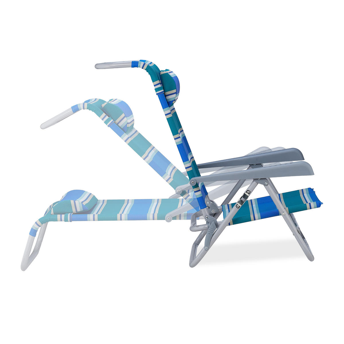 KLAPPLIEGESTUHL - Multicolor, Kunststoff/Textil (59/78/85cm) - Relaxdays