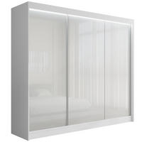 KLEIDERSCHRANK PEKA mit LED - 250 cm - Weiß - Weiß, Holzwerkstoff (250/215/61cm) - ALTDECOR