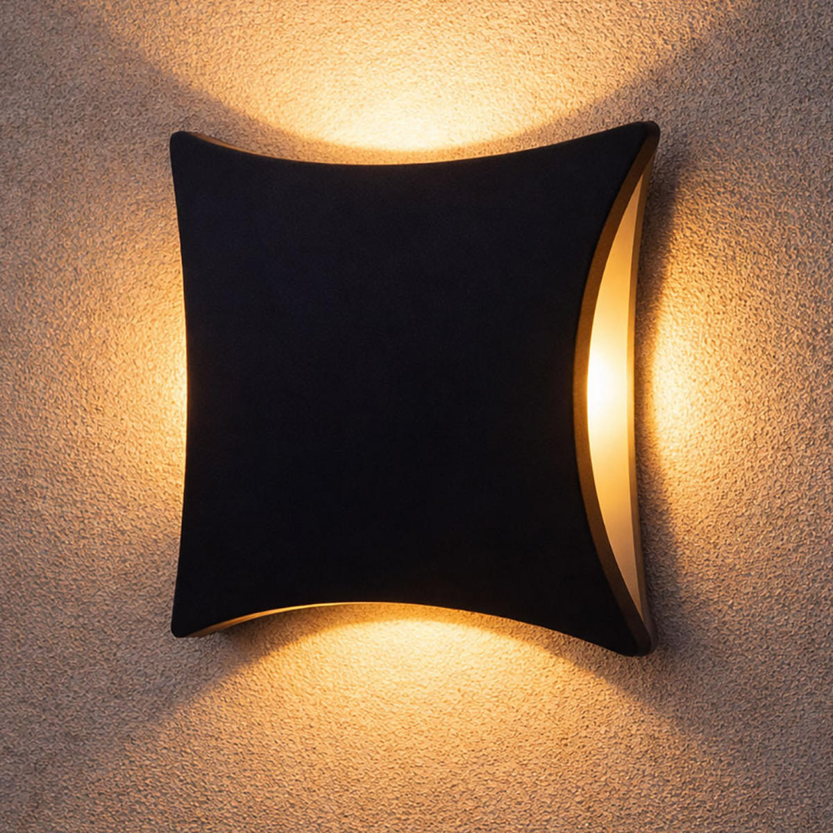 LED AUSSEN-WANDLEUCHTE Aludruckguss Schwarz - Schwarz, Metall (20.5/20.5/7.4cm)