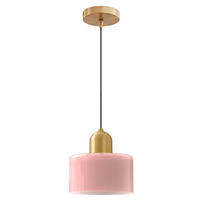 PENDELLEUCHTEN,GLAS, 220 V, 12 W, 15 cm Durchmesser,Pink - Pink, Glas (15/15/100cm) - Authentics