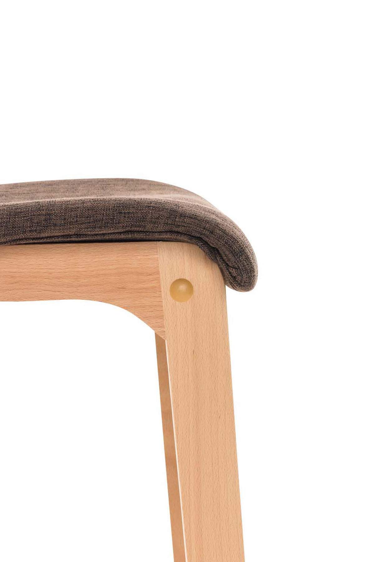BARHOCKER Stoff Braun - Eukalyptusholzfarben/Braun, Holz/Textil (41/102/46cm) - CLP