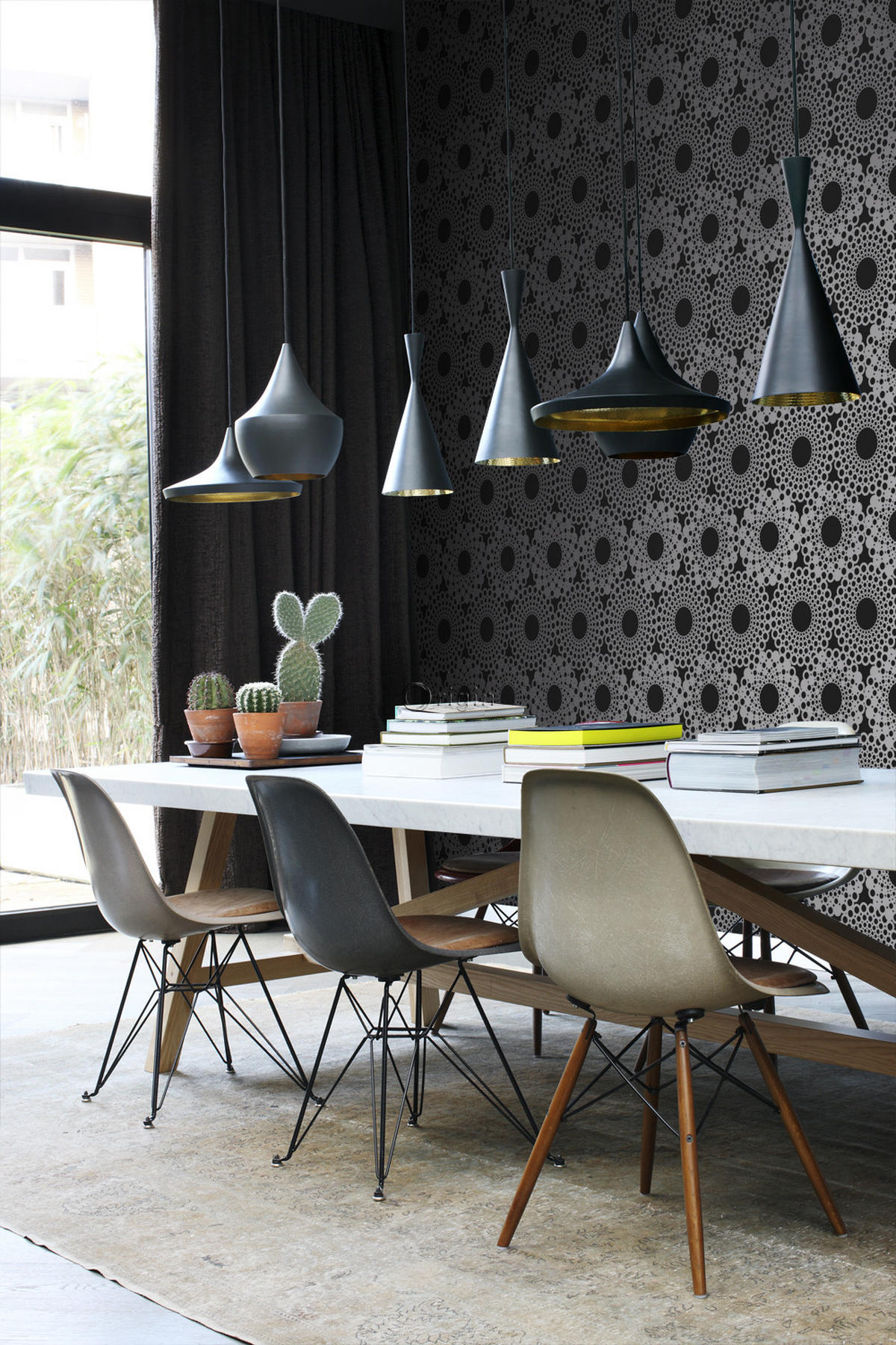TAPETE grafische Form 53 cm x 10.05 m - Schwarz, Papier (53/1000cm) - Origin Wallcoverings