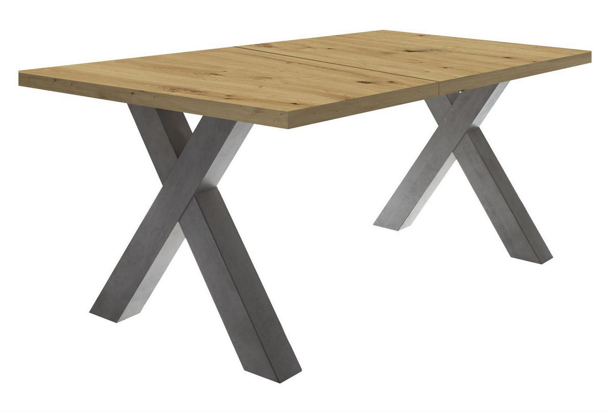 ESSTISCH ausziehbar Eike 3 160 x 90 x 75 Esszimmertisch Graphit/Asteiche - Eiche Artisan, Holz (160/90/75cm) - 58aufmkessel