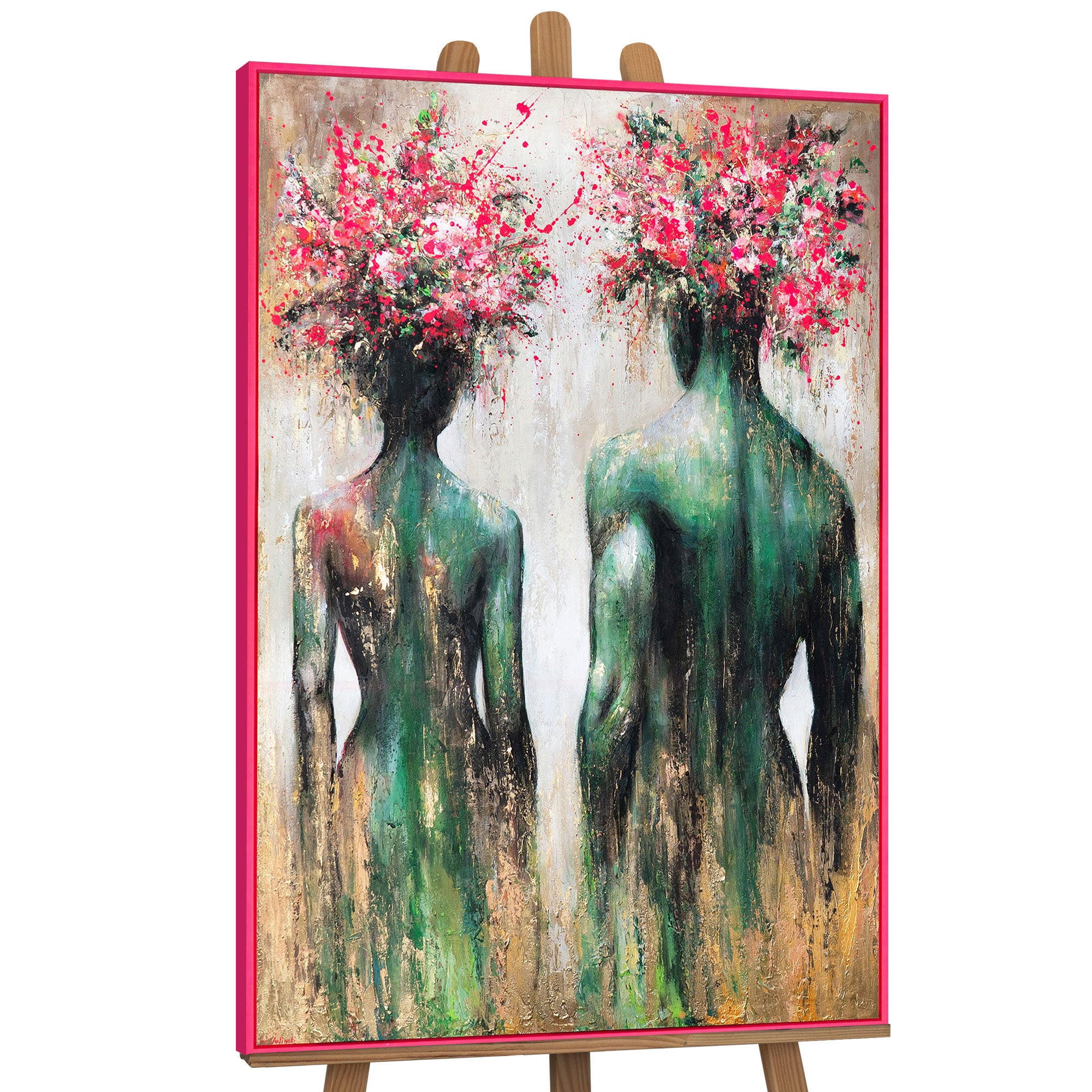 GEMÄLDE Blüte der Seelen Schattenfugenrahmen Pink 120x80 cm - Pink, Holz (120/80cm) - YS-art gallery