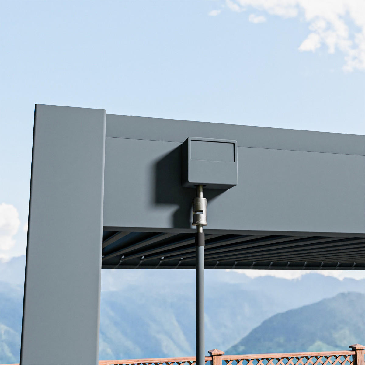 PERGOLA Terrassenüberdachung Trumpf | Alu-Stahl Pavillon | 3 x 5,3 M | anthrazit | Pergola - Anthrazit, Metall (530/255/300cm) - PergoLine