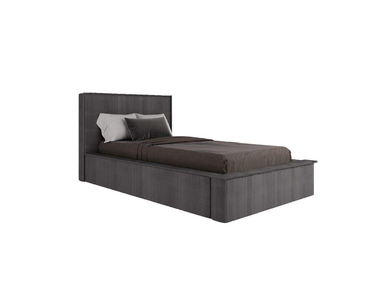 POLSTERBETT SANA 100x200cm Elegantes Polsterbett für modernen Wohnstil , 7-Zonen-Taschenfederkernmatratze mit kokos ARLAN (21 cm), braun - Dunkelgrau, Holz (100/200cm) - Panda Möbel