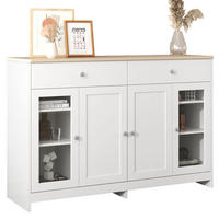 SIDEBOARD 120/37/80 cm in Weiß und Holzfarben mit 4 Türen und 2 Schubladen - Weiß, Holzwerkstoff (120/80/37cm) - Flora Grace