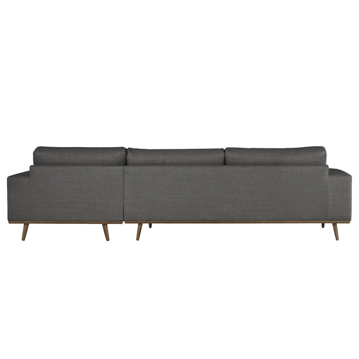 ECKSOFA mit Ottomane - Eichefarben/Dunkelgrau, Eichenholz/Textil (287/219cm) - home24