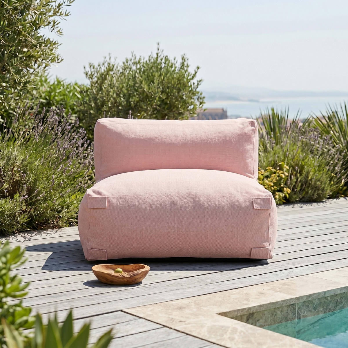 SESSEL, Puderrosa - Pink, Textil (85/65/85cm) - Oviala