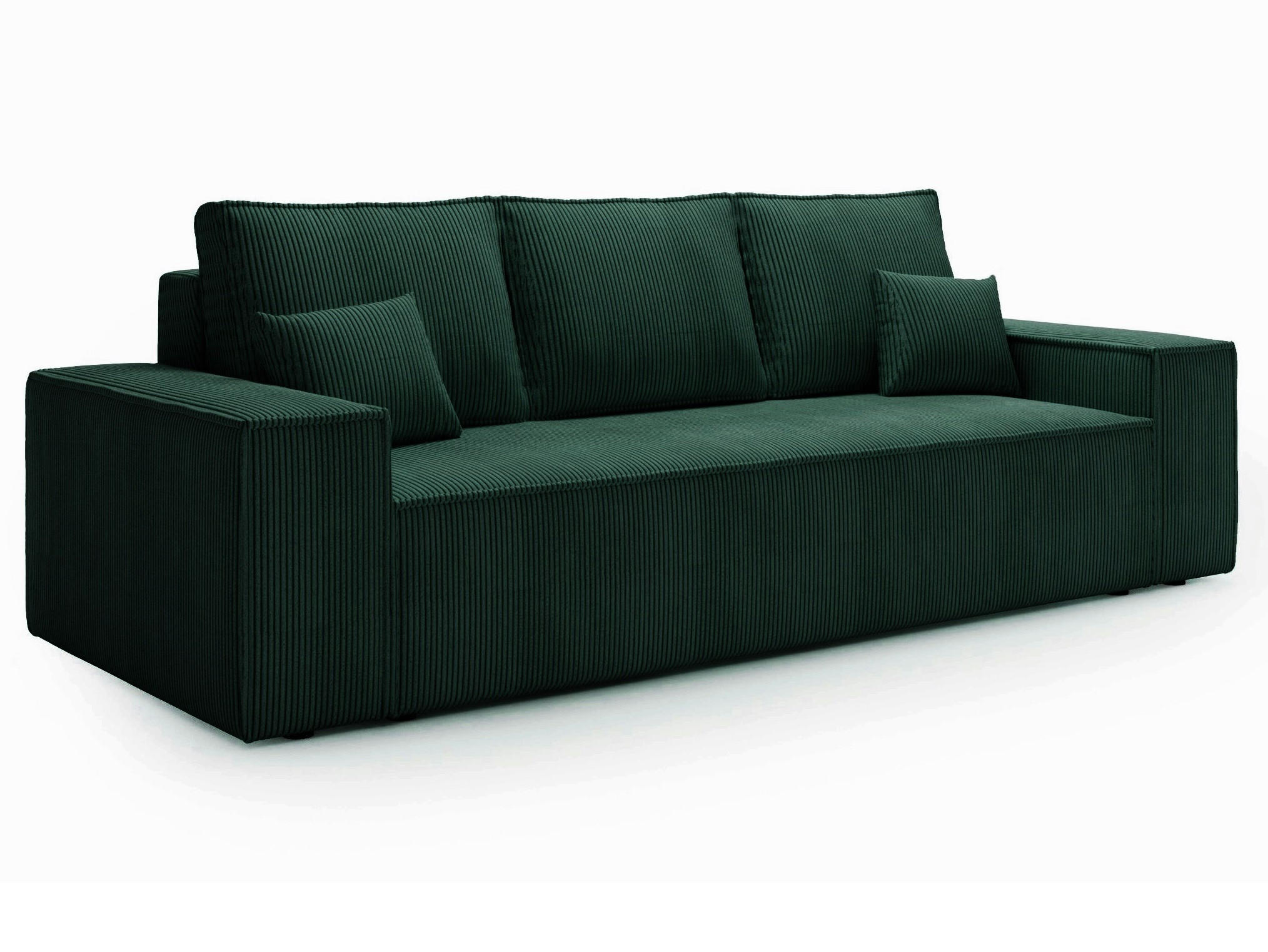 SOFA Grün AGA Ausziehbar Sztruks - Grün, Textil (256/94/97cm) - Sepro Meble