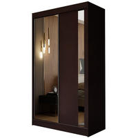 ŠATNÍ SKŘÍŇ S POSUVNÝMI DVEŘMI GRAZIA, 120/216/61 cm 2dveřová se zrcadlem, dekor wenge - barva Wenge, kompozitní dřevo (120/216/61cm) - MASSENO