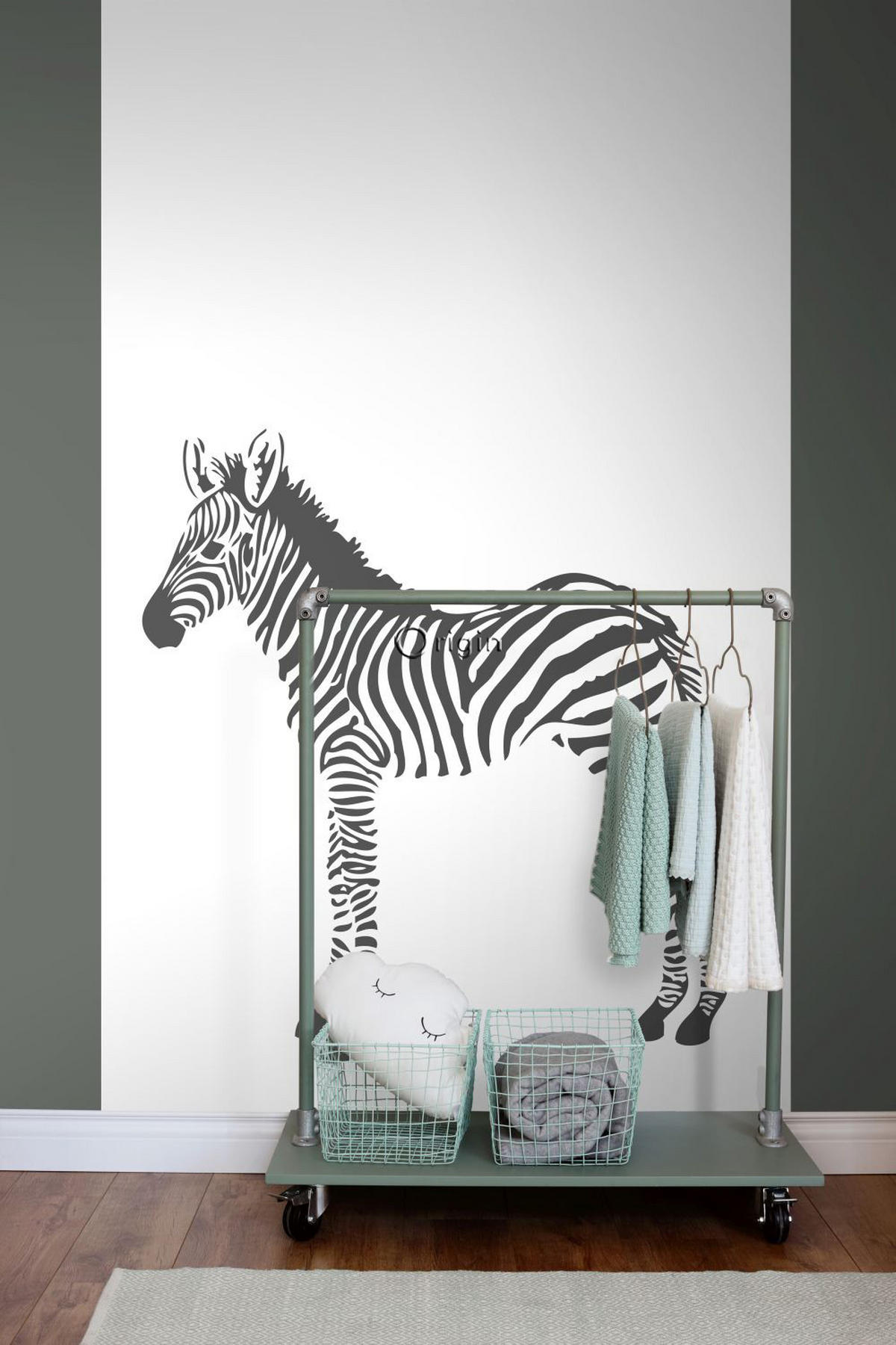 FOTOTAPETE Zebras 150 x 279 cm - Schwarz, Papier (150/279cm) - Origin Wallcoverings