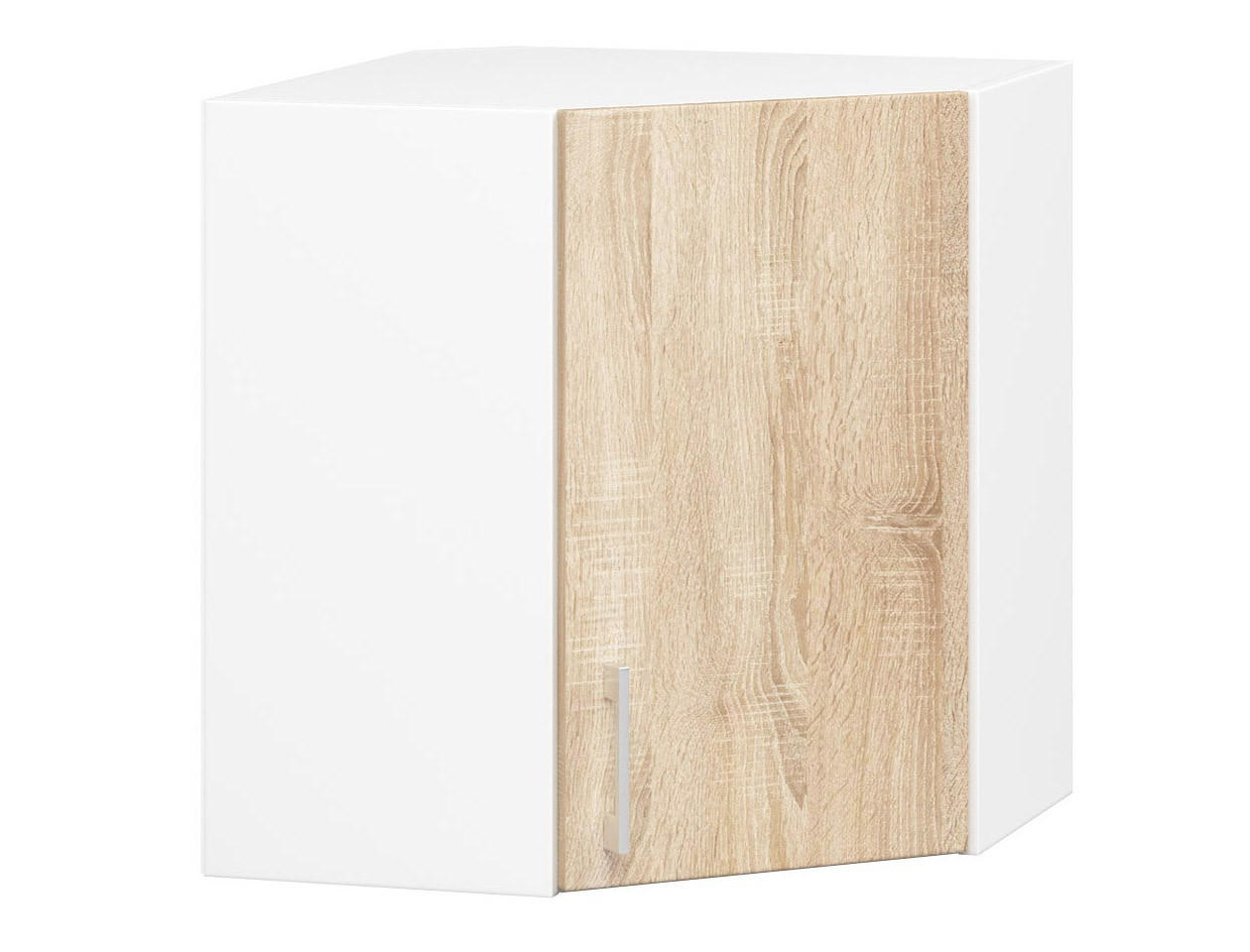 KÜCHENSCHRANK Weiß, Sonoma Eiche 30.5x60x58cm - Silberfarben/Weiß, Holzwerkstoff/Kunststoff (60/58/30.5cm) - Akord